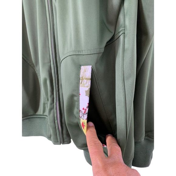 Mens Five Pointz Green Hip Hop Golf Jacket Sakura Stand Collar 2XL Full Zip 5292 - Picture 3 of 6